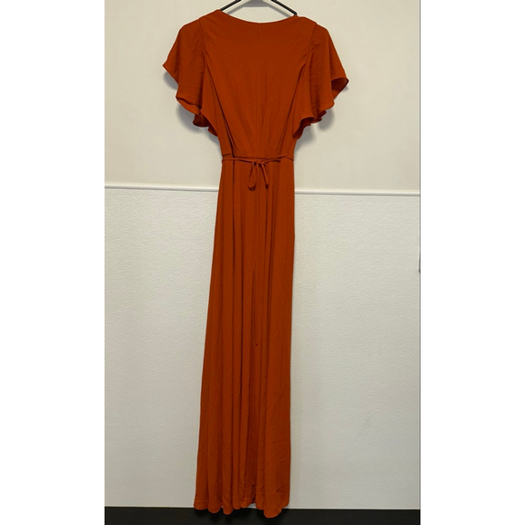 Celebrate DB Studio Burnt Orange Size 4 Women’s Wedding Formal Wrap Dress - Picture 13 of 16